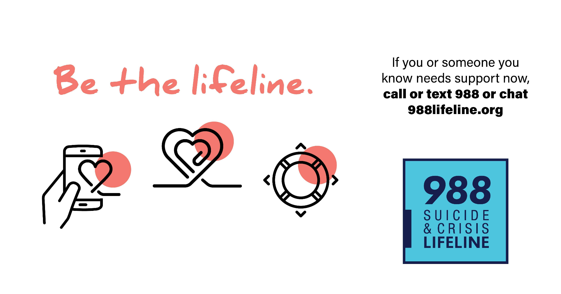A graphic for the national suicide and crisis lifeline. Learn how to be a lifeline of support after working with a therapist in Delray Beach, FL. Search for Delray Beach therapy to learn more about Delray Beach PTSD therapy and other services. 